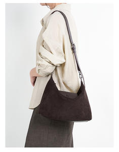 Sacs à main pour femmes, fabricant, OEM personnalisé, sacs à main de luxe vintage en daim et cuir véritable pour femmes - Product Image 5