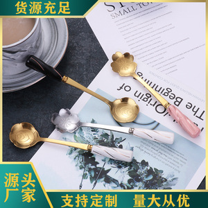 ช้อนกาแฟลายซากุระน่ารัก, ช้อนสแตนเลสสำหรับของหวานพร้อมด้ามจับเซรามิก, ที่คนกาแฟลายดอกซากุระญี่ปุ่น - Product Image 1