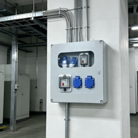 Boîtier de distribution industriel portable, alimentation électrique, interrupteur de maintenance, étanche IP67, 220V 16A, utilisation intérieure, disjoncteur 63A