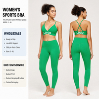 Soutien-gorge de sport personnalisé avec logo amovible pour femme, bretelles croisées réglables, haut de yoga et fitness, bralette athlétique sexy à col en V, vente en gros