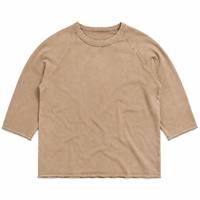 Camiseta Ecológica de Algodón Orgánico con Efecto Desgastado, Manga 3/4, Estilo Vintage de Baloncesto, Certificada OEKO-TEX