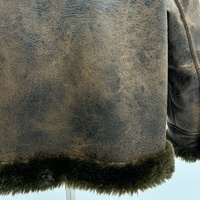 Veste Courte Femme Hiver Style Vintage en Fausse Fourrure à Col Large et Boutons, Taille et Couleur Personnalisables