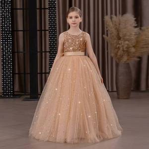 Robe longue de princesse en tulle pour filles, idéale pour mariage, spectacle de piano, scène, fête d'anniversaire ou déguisement - Product Image 1