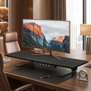 700mm Extra Wide Wood Monitor <strong>Riser</strong> 1-Tier Desk Stand, Under-Desk <strong>Keyboard</strong> Storage with Fast Charge &amp; Extension - Product Image 5