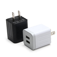 Chargeur USB 10W 5V2.1A à double port, adaptateur secteur compact pour téléphone portable, charge rapide, prise US, pour smartphone, voyage