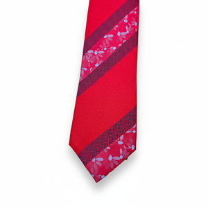 Cravate Benon Maroon Striped Polyester Cravate Business Formal Gift Idea - Product Image 1