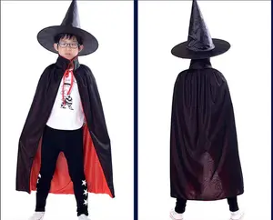 Halloween Vampire Wizard Cape And Hat Suit Glasses And Magic Sticks Costume For Halloween Costume Party Cosplay