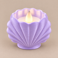 Élégant chandelier en coquille de conque imprimé en 3D en PLA pour bougie chauffe-plat LED, spirale texturée effet soie, style féminin, décoration côtière, cadeaux