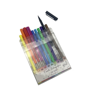 Ensemble de stylos marqueurs parfumés aux fruits en plastique personnalisés avec 10 couleurs pour cadeau promotionnel - Product Image 4
