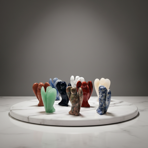 Décorations en cristal en gros, artisanat de sculpture, quartz rose, <span class=keywords><strong>aventurine</strong></span>, obsidienne, jaspe, multi-matériaux, ange pour collection - Product Image 5