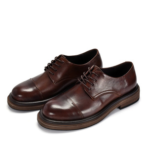 Zapatos Derby de cuero de vaca genuino de diseñador de lujo para hombres, zapatos de vestir para hombres, Oxfords con cierre de cordones - Product Image 3