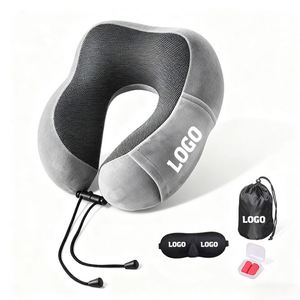Promotional Gift Custom Logo Printed Travel Airport and Ear Ergonomic Neck <b>Pillow</b> for Sleeping - Product Image 1