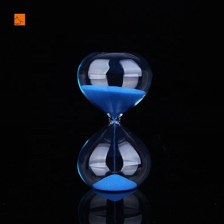 Hot Selling in Portugal Classic 2min BLUE Sand Hour Glass Crystal Hourglass 3min 5min 10min Sand Timer Stands with logo Without