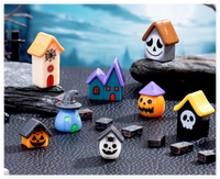 Mini Figurines en vrac Micro résine Halloween Miniature fantôme Zombie toile d'araignée citrouille maison 3D bricolage ornements pour stylos enfants jouets de bain