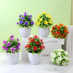 Bonsai artificiale di prugna a cinque foglie, pianta in vaso per interni, decorazione scrivania e giardino - Product Image 1