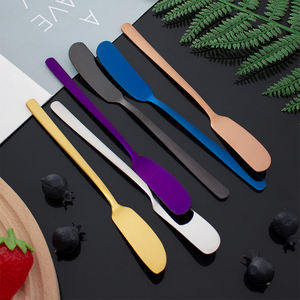 Commercio all'ingrosso della fabbrica torta di marmellata di Dessert crema di formaggio spalmatore di burro coltello argento oro acciaio inox burro coltello - Product Image 6