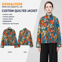 Fournisseur en gros OEM ODM – Manteau matelassé coupe-vent d'hiver pour femme, imprimé floral vintage, col montant, logo personnalisé, faible MOQ