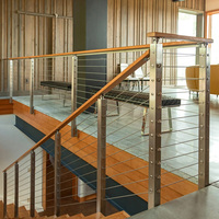 HIMOWAY Garde-corps de balcon en acier inoxydable de 1/8 pouce, fixation latérale, design haut de gamme, câble noir