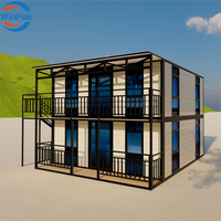 Maison conteneur modulaire préfabriquée pliable et extensible WinFair Barndominium à toit plat à deux étages pour bungalow en bord de mer