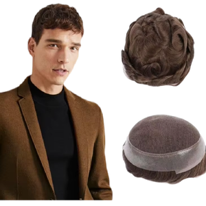 Proveedor Mayorista de Pelucas de Cabello Indio Remy Liso Natural, Transpirable, con Encaje Francés e Inyección de Poliuretano (PU), <span class=keywords><strong>para</strong></span> Hombres - Product Image 1