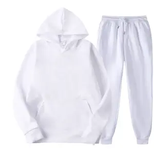 Toptan pamuk OEM DTG baskı ter pantolon ve hoodie set özel işlemeli ağır hoodies eşofman eşofman erkekler için