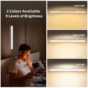 Lámpara de Lectura <span class=keywords><strong>LED</strong></span> <span class=keywords><strong>con</strong></span> Tubo de Luz, Regulable, 3 Colores, Tira Magnética para Armario, Pared, USB, Nocturna, 20cm-50cm, para Dormitorio de Estudiantes, Escritorio, <span class=keywords><strong>Enchufe</strong></span> - Product Image 4