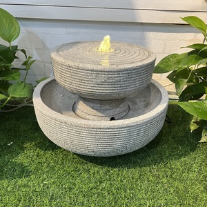 Fontaine de jardin extérieure Quanfangyuan gris clair 36,5x36,5x25,5cm, élément aquatique durable pour la décoration de cour et de balcon - Product Image 1