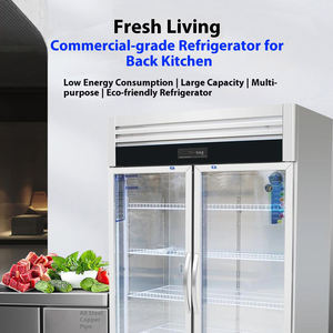 Frigo commerciale con Display raffreddato ad aria per frigorifero in acciaio inox a 2 porte per cucina attraente - Product Image 4