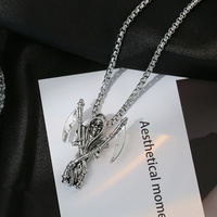 Collier unisexe tendance style hip-hop avec pendentif personnalisé en acier titane, accessoire polyvalent, chaîne de pull