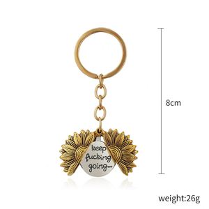 Hotsale Sunflower Keychain Metal Alloy Keyring You Are My Sunshine Keychain - Product Image 4