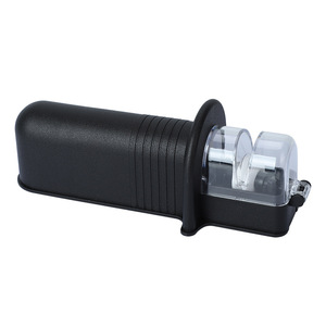Aiguiseur de couteaux portable avec meule en céramique amovible et lavable, 2 fentes d'affûtage et couvercle de protection ouvrable - Product Image 2