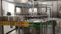 Machine de remplissage, bouchage et étiquetage d'eau entièrement automatique CE 3-en-1, 10000 BPH, ligne de rinçage et de rétraction pour eau minérale pure en PET, pour usine d'embouteillage