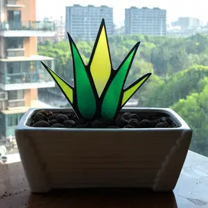 lvfan TYU012 Catcher Stained Glass agave Aloe Vera acrylic potted plant decoration