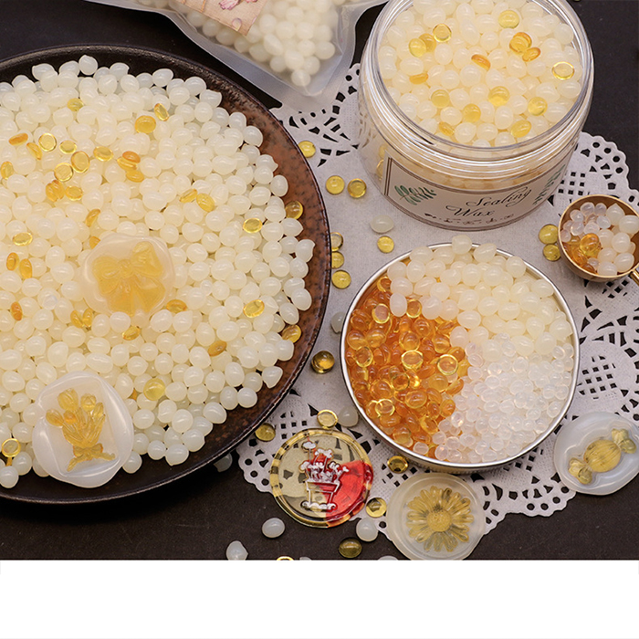 Прозрачные прозрачные жёлтые, белые, золотые, смешанные цвета, набор восковых бусин, оптовая продажа