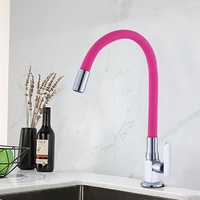 Robinet de cuisine moderne à une poignée Robinet d'eau en zinc et mélangeur d'évier Fonction eau chaude et froide pour hôtels