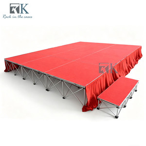 RK Mobile <b>Stage</b> <b>Platform</b> With Red Carpet Finish Performance Folding <b>Stage</b> - Product Image 1