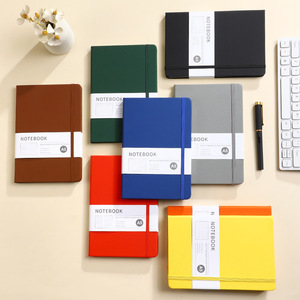 Customized Office Logo A5 PU Leather Hardcover Elastic Band Notebook Sewing <strong>Binding</strong> Easy Write 100 Sheets Gift Box Set - Product Image 2