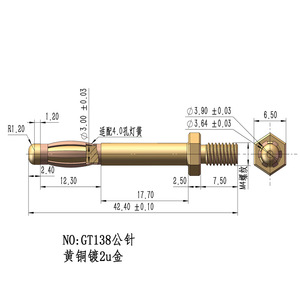 ADB Edinburgh Banana <b>Plug</b> 6.5*43-4.0mm Brass Gold Plated Pin Connector For Circuit Board Speaker Use - Product Image 4