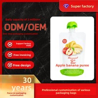 Sachets à bec verseur à soufflets sur mesure, sacs d'emballage alimentaire verticaux pour aliments pour bébés, fruits, boissons - Matériau de qualité alimentaire Modèle D102