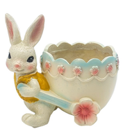 Lapin coloré pour l'extérieur, créative, style nordique, pot de fleur, ornements en résine artisanale