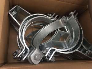 Factory Hot Dip Galv. Medium Duty Two-Piece Pipe <b>Clamp</b> With 14mm Hole for M12X45 Bolts - Product Image 5