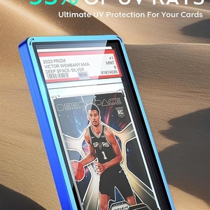 New Style Aluminum <b>Framed</b> Trading Card Slab Case UV Protection Tempered Glass Display Holder for Sports Cards - Product Image 4