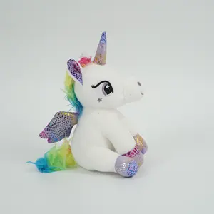 Mainan Boneka Hewan Unicorn, Mainan Boneka Binatang Unicorn Buatan Kustom Multiwarna