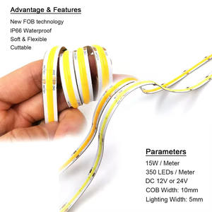 Bande lumineuse LED COB flexible ultra-mince de 4 mm, 420 LED, haute densité, découpable, IP65, étanche, sans points, CRI90 95, DC12V 24V - Product Image 6