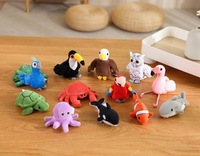 Peluche personnalisée en peluche, animal de mer, oiseau, marionnette à doigt, peluche