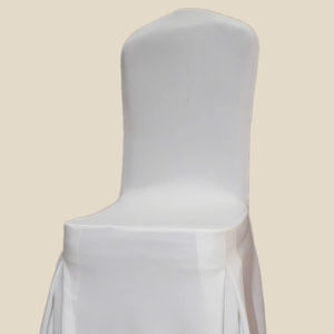 Funda de Silla Plisada de Tres Puntas, Spandex Blanco/Color Personalizado, Tamaño Personalizado, Elástica y Duradera para Hotel o Boda - Product Image 1