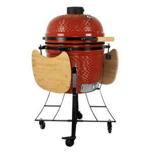 SEB <span class=keywords><strong>KAMADO</strong></span> 18 pouces, barbecue au charbon de bois en céramique rouge, fumoir, cuisson au feu vif, utilisation en camping et au jardin, grand grill - Product Image 6