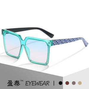 D Brand Square <b>Frame</b> Sunglasses UV400 <b>Plastic</b> Metal Women's Fashion Street Style Glasses - Product Image 1