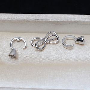 Collier en argent S925 avec petit nœud, bracelet, chaîne de pull, boucle, accessoires de bijoux DIY 3866 - Product Image 4