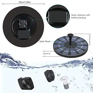 Oem 3W Verlichte Muur Solar Drijvende Vogel Bad Energie Power Water Vijver Fontein 3.5W Pomp Outdoor Met batterij Backup Led